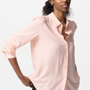 Uniqlo Women's Rayon Blouse in Blush Pink